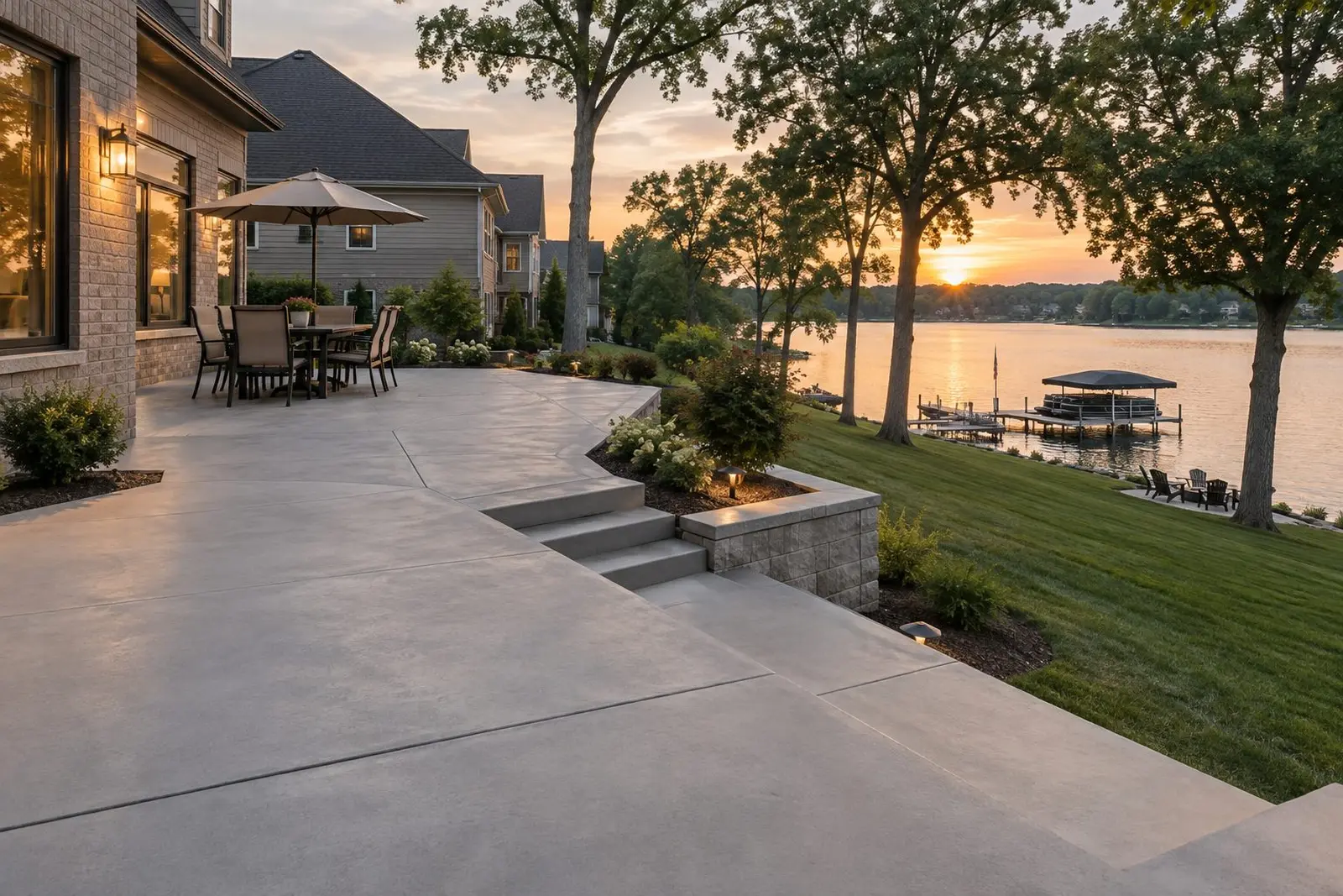 Lakeside Concrete Patios in Cicero, IN: Slopes, Drainage, and Wet Feet
